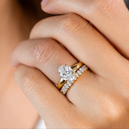 2 CT Round Three Stones Lab Grown Diamond Engagement Ring