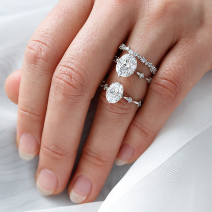 2 CT Round Three Stones Lab Grown Diamond Engagement Ring
