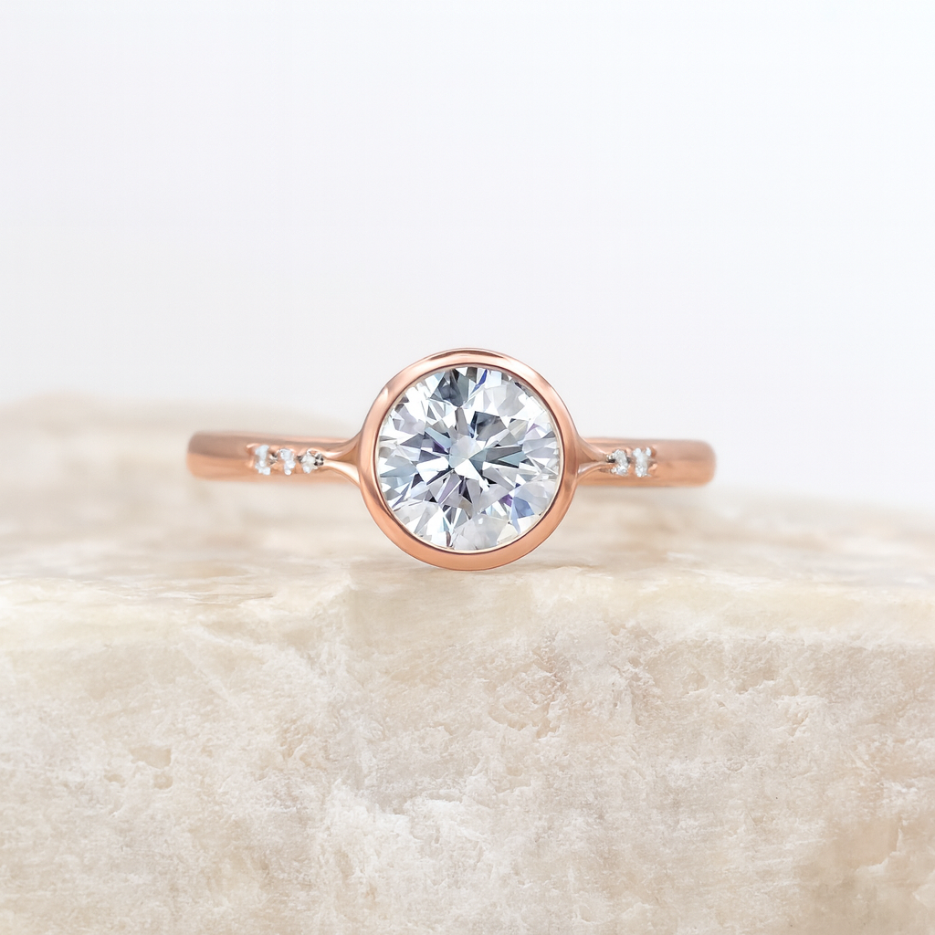 2 CT Round Three Stones Lab Grown Diamond Engagement Ring