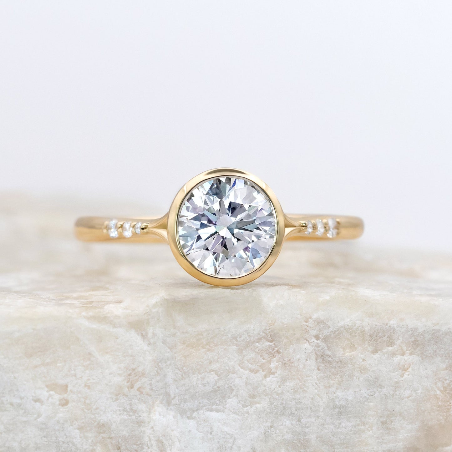 2 CT Round Three Stones Lab Grown Diamond Engagement Ring