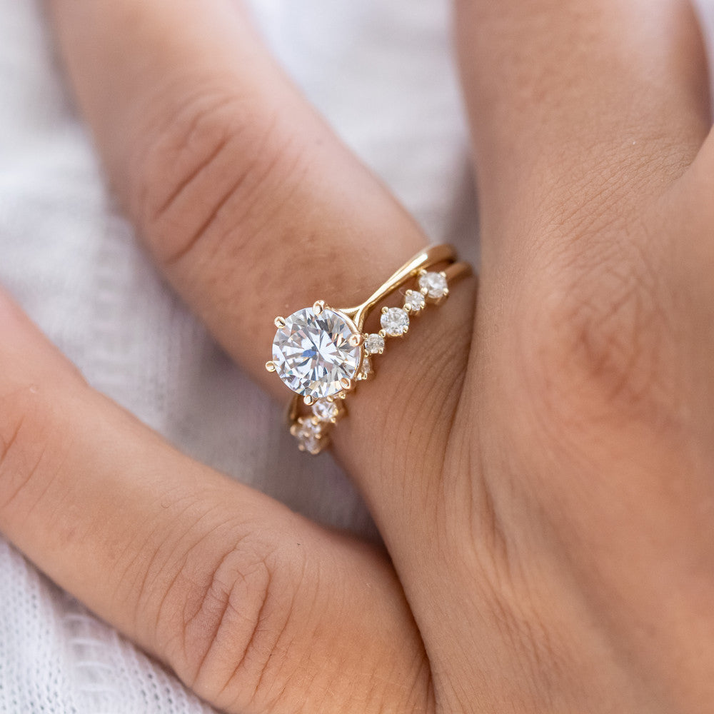2 CT Round Three Stones Lab Grown Diamond Engagement Ring