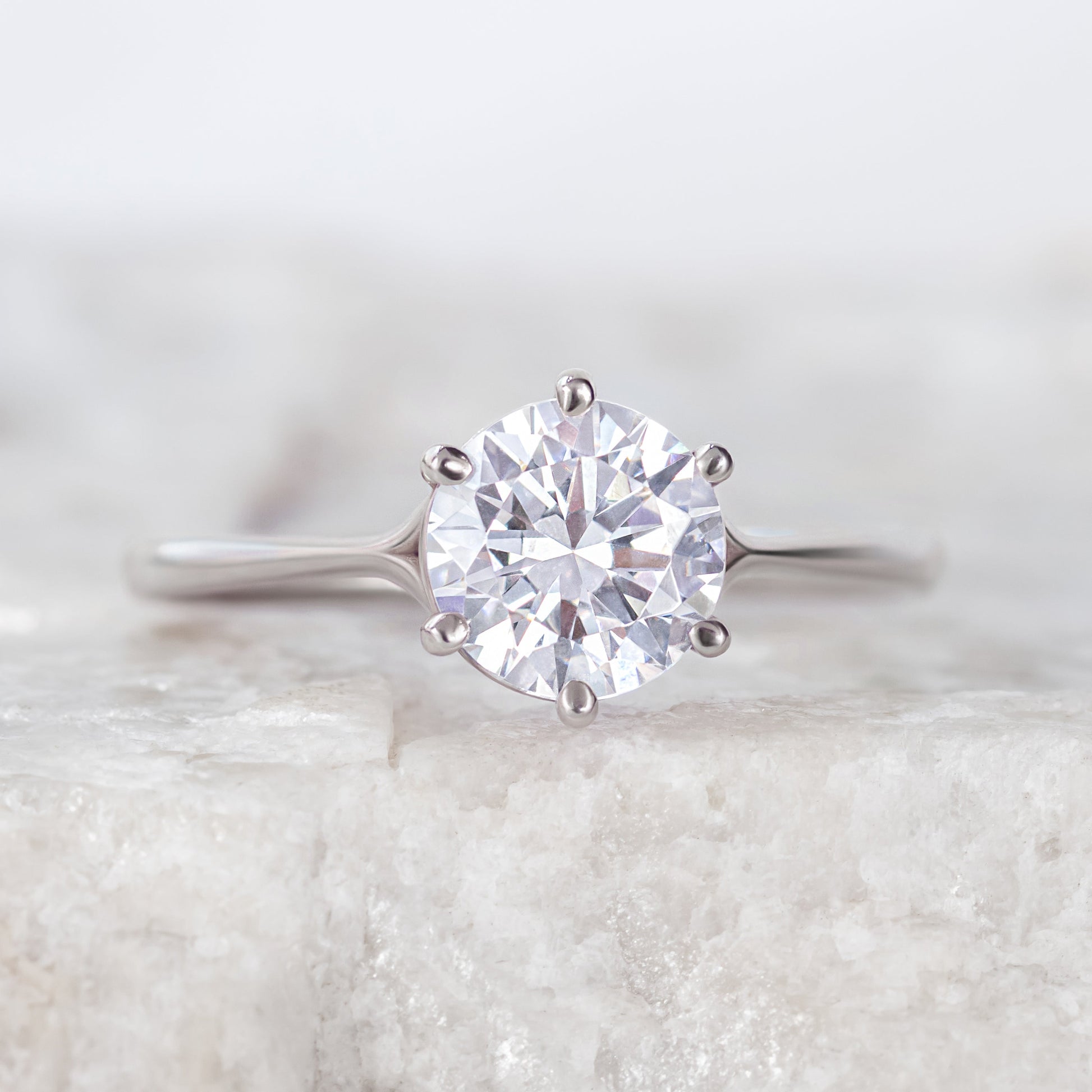 2 CT Round Three Stones Lab Grown Diamond Engagement Ring
