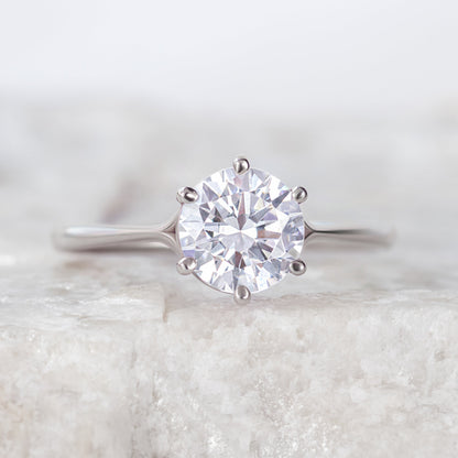 2 CT Round Three Stones Lab Grown Diamond Engagement Ring