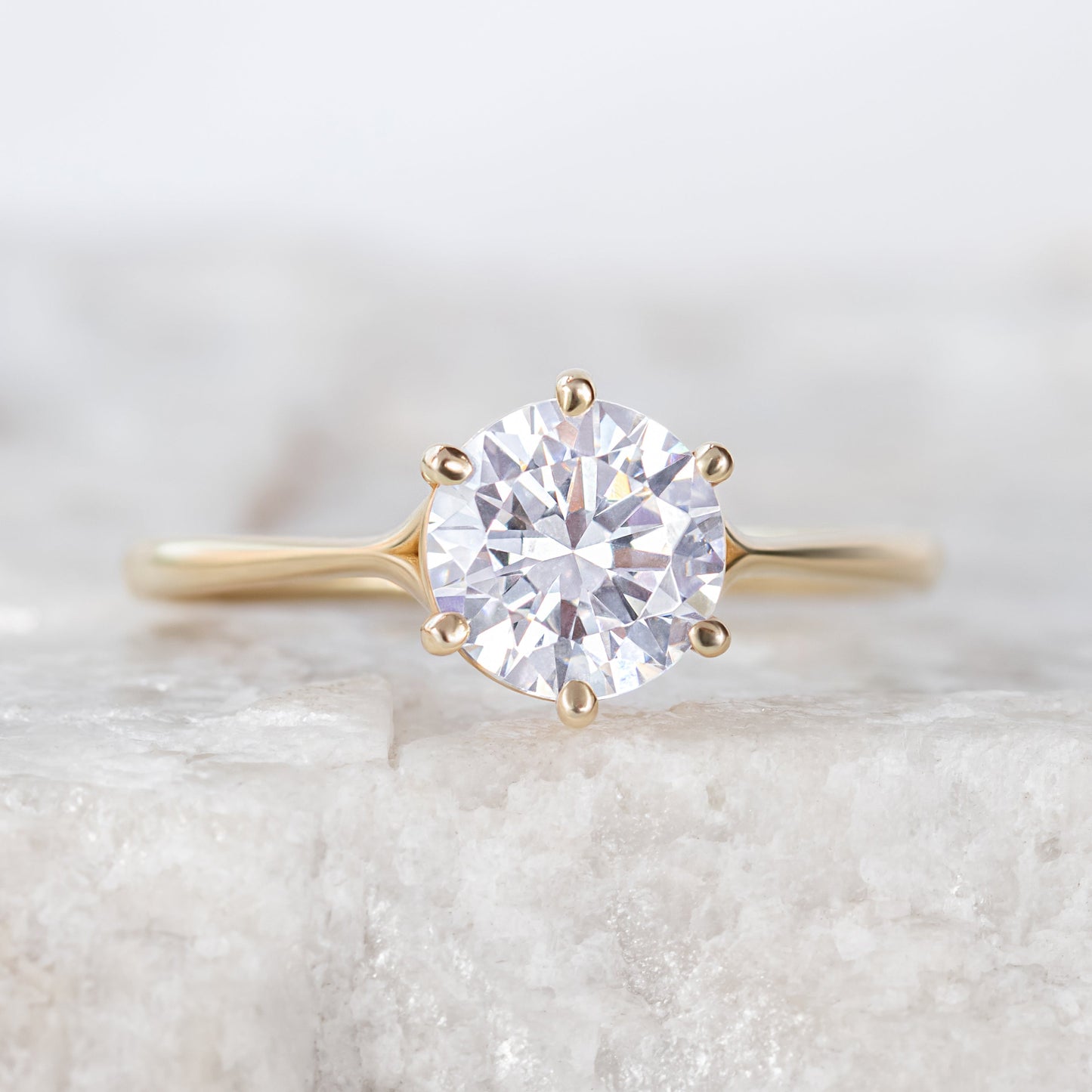 2 CT Round Three Stones Lab Grown Diamond Engagement Ring