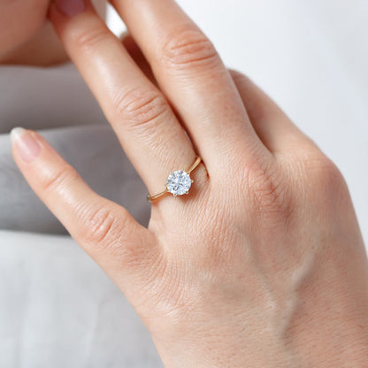 2 CT Round Three Stones Lab Grown Diamond Engagement Ring