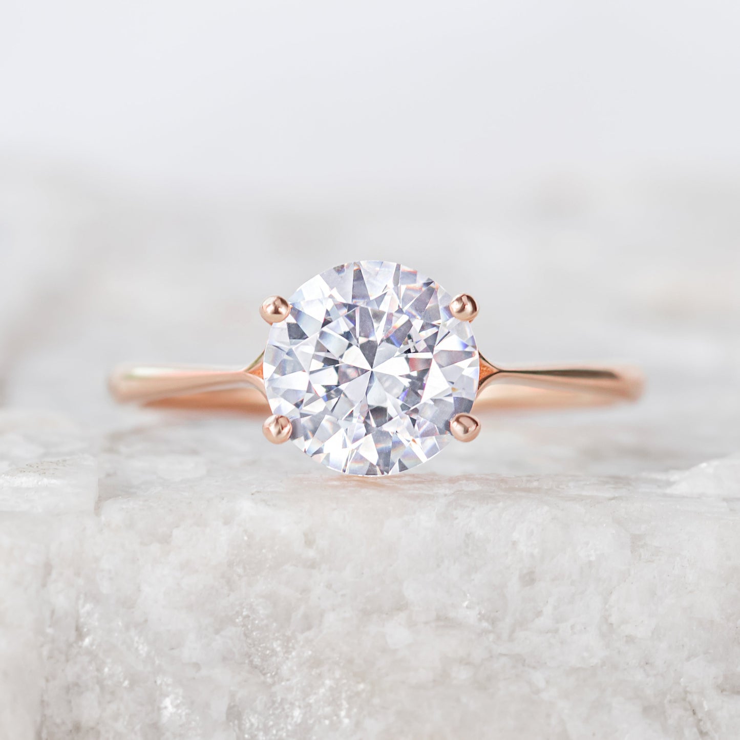 2 CT Round Three Stones Lab Grown Diamond Engagement Ring