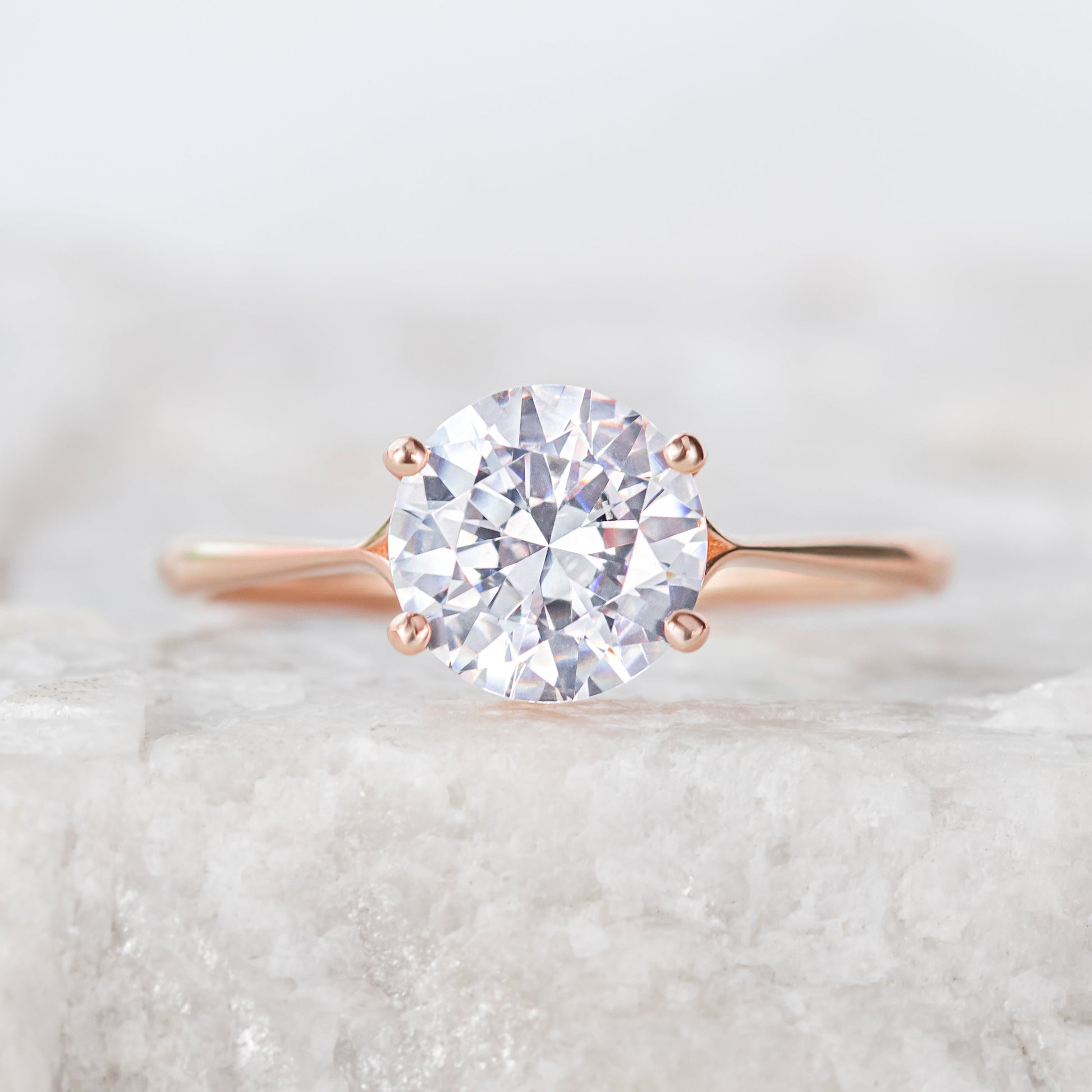 2 CT Round Three Stones Lab Grown Diamond Engagement Ring