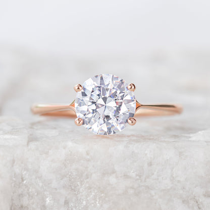 2 CT Round Three Stones Lab Grown Diamond Engagement Ring