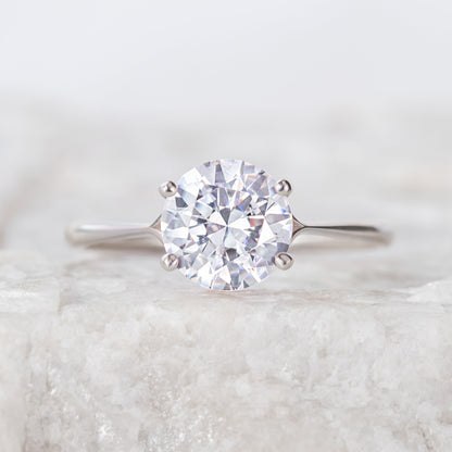 2 CT Round Three Stones Lab Grown Diamond Engagement Ring