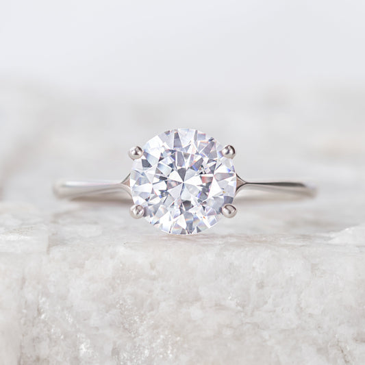 2 CT Round Three Stones Lab Grown Diamond Engagement Ring