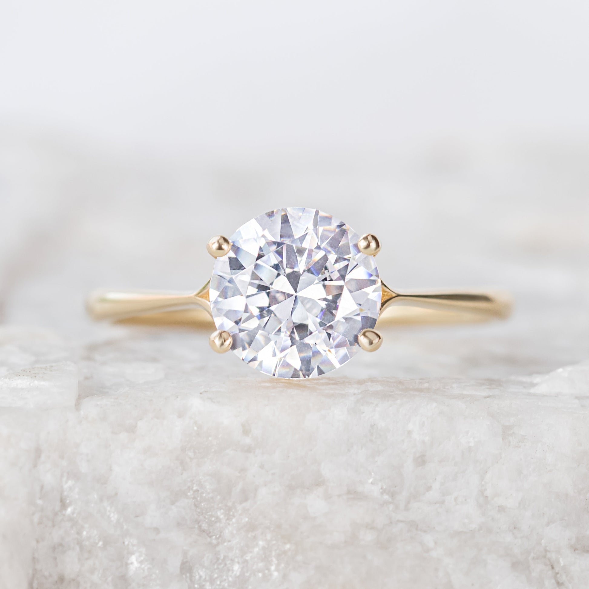 2 CT Round Three Stones Lab Grown Diamond Engagement Ring