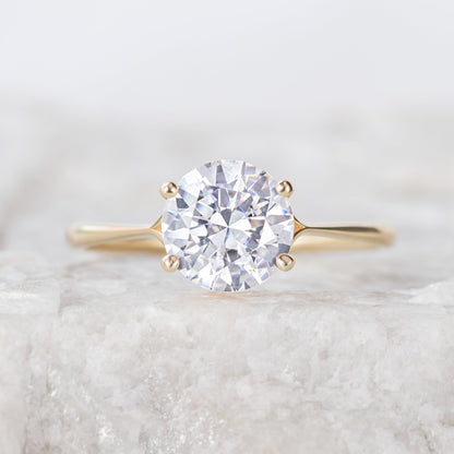 2 CT Round Three Stones Lab Grown Diamond Engagement Ring