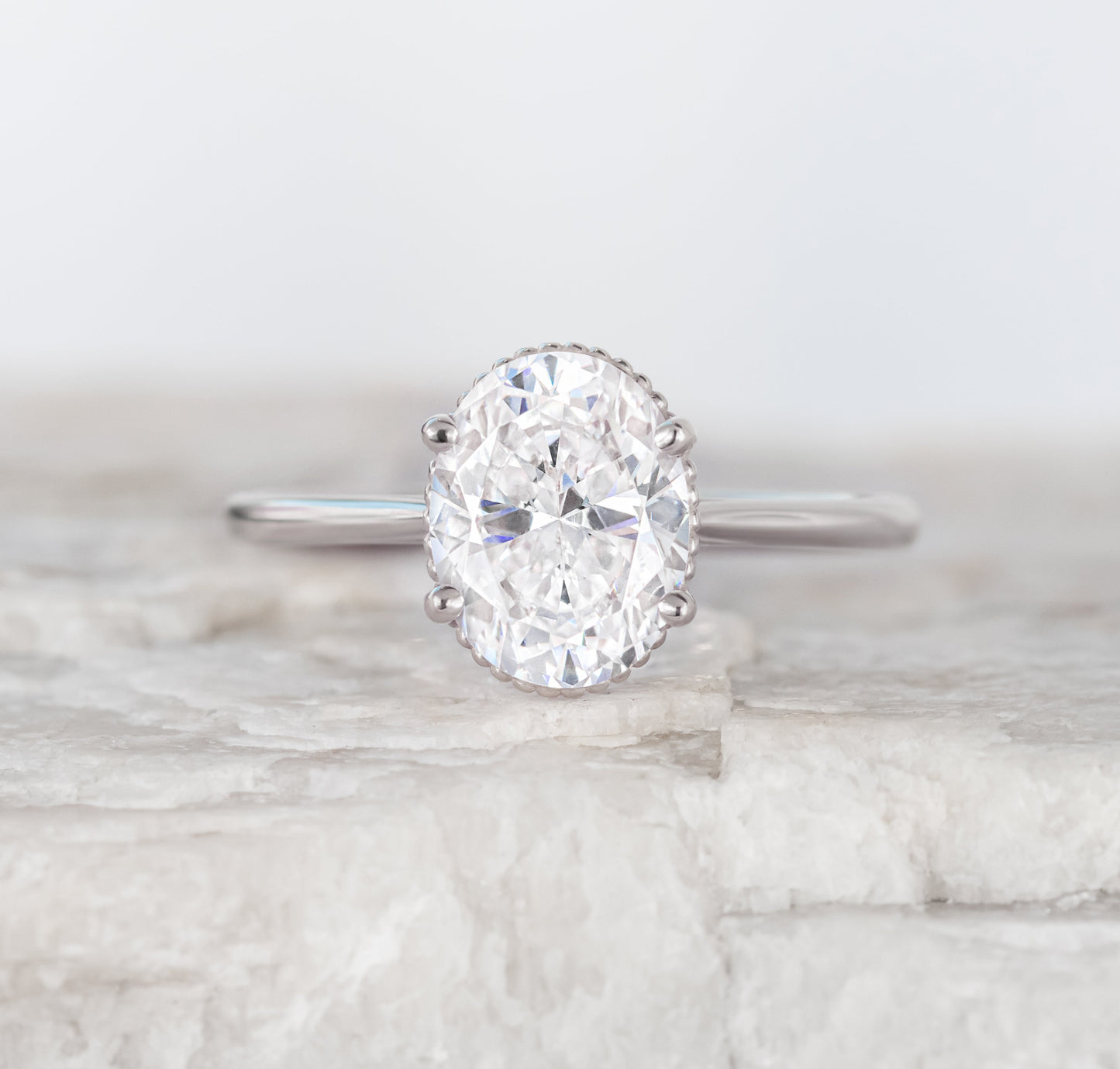 2 CT Round Three Stones Lab Grown Diamond Engagement Ring