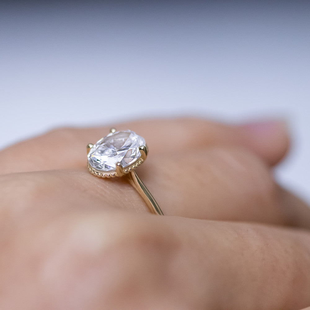 2 CT Round Three Stones Lab Grown Diamond Engagement Ring