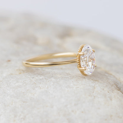 2 CT Round Three Stones Lab Grown Diamond Engagement Ring