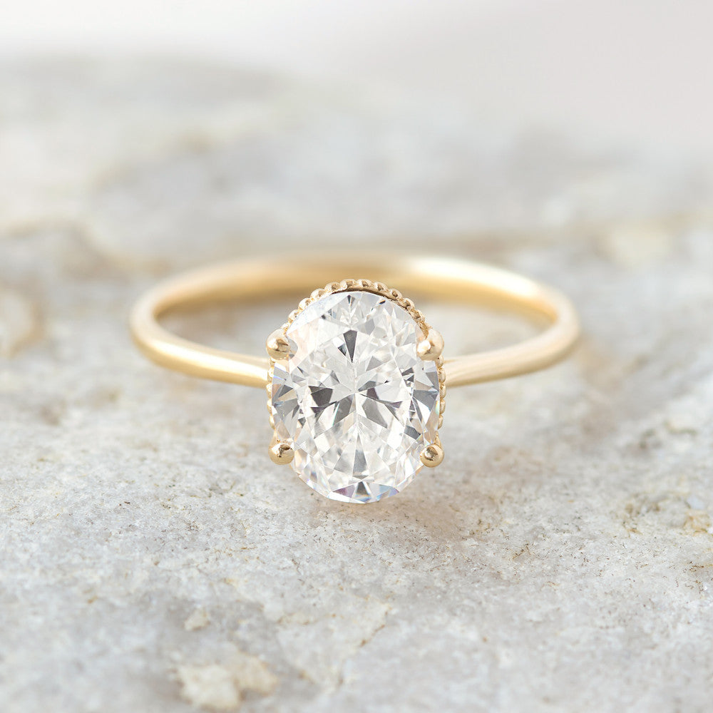 2 CT Round Three Stones Lab Grown Diamond Engagement Ring