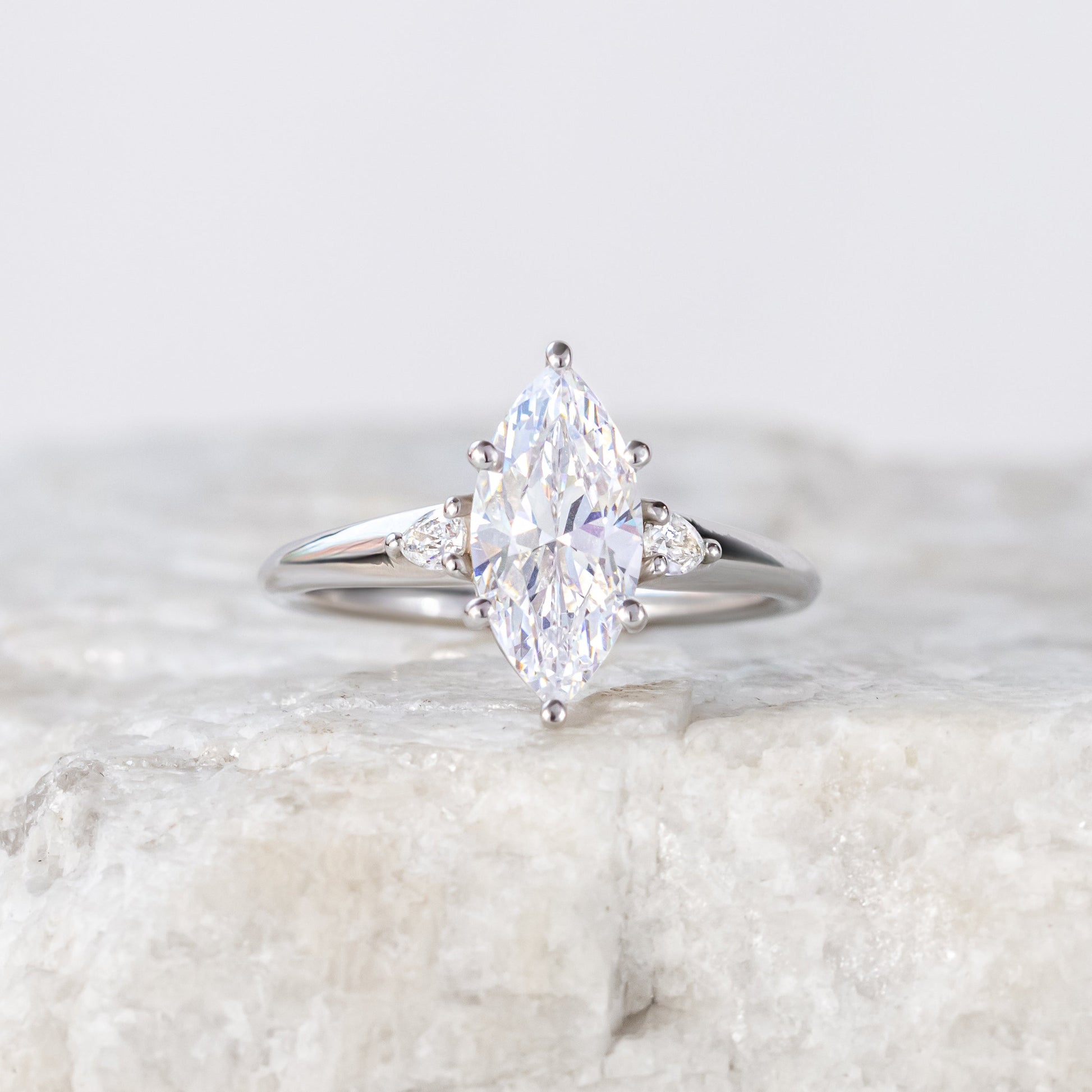 2 CT Round Three Stones Lab Grown Diamond Engagement Ring