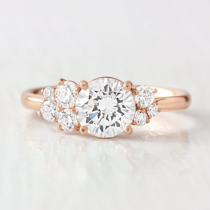 2 CT Round Three Stones Lab Grown Diamond Engagement Ring