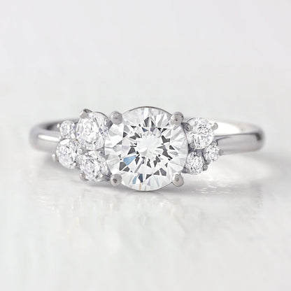 2 CT Round Three Stones Lab Grown Diamond Engagement Ring