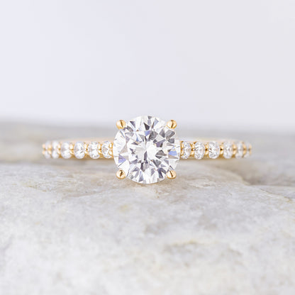 2 CT Round Three Stones Lab Grown Diamond Engagement Ring