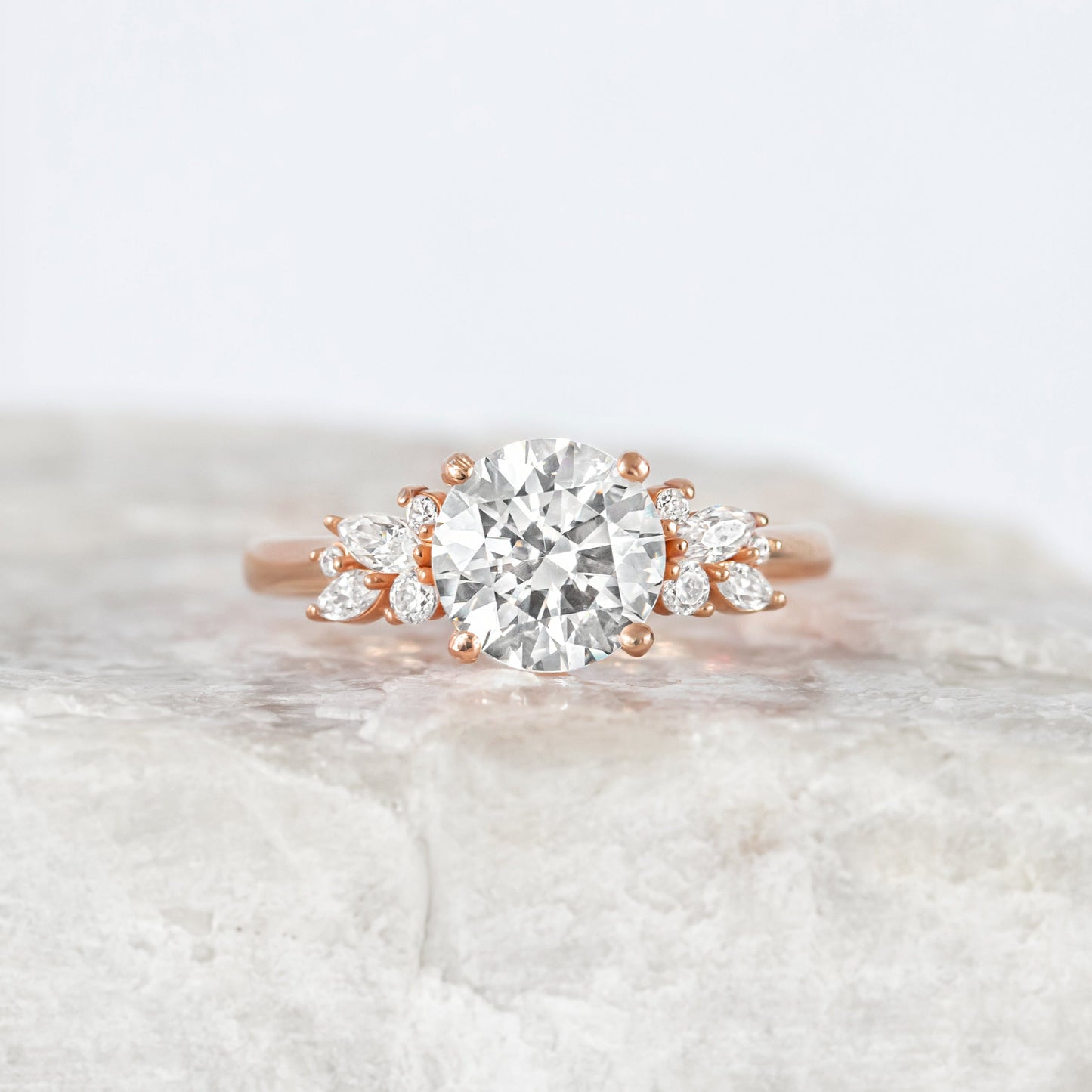 2 CT Round Three Stones Lab Grown Diamond Engagement Ring