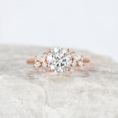 2 CT Round Three Stones Lab Grown Diamond Engagement Ring