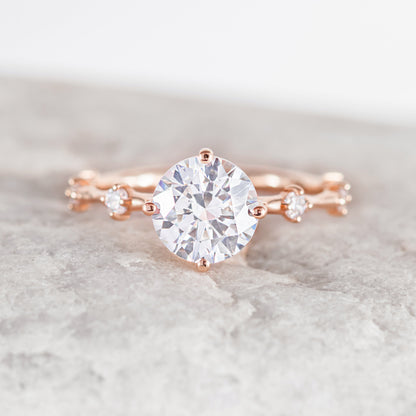 2 CT Round Three Stones Lab Grown Diamond Engagement Ring