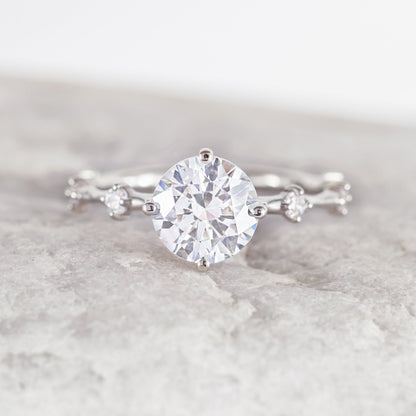 2 CT Round Three Stones Lab Grown Diamond Engagement Ring