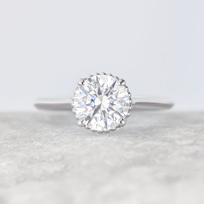 2 CT Round Three Stones Lab Grown Diamond Engagement Ring
