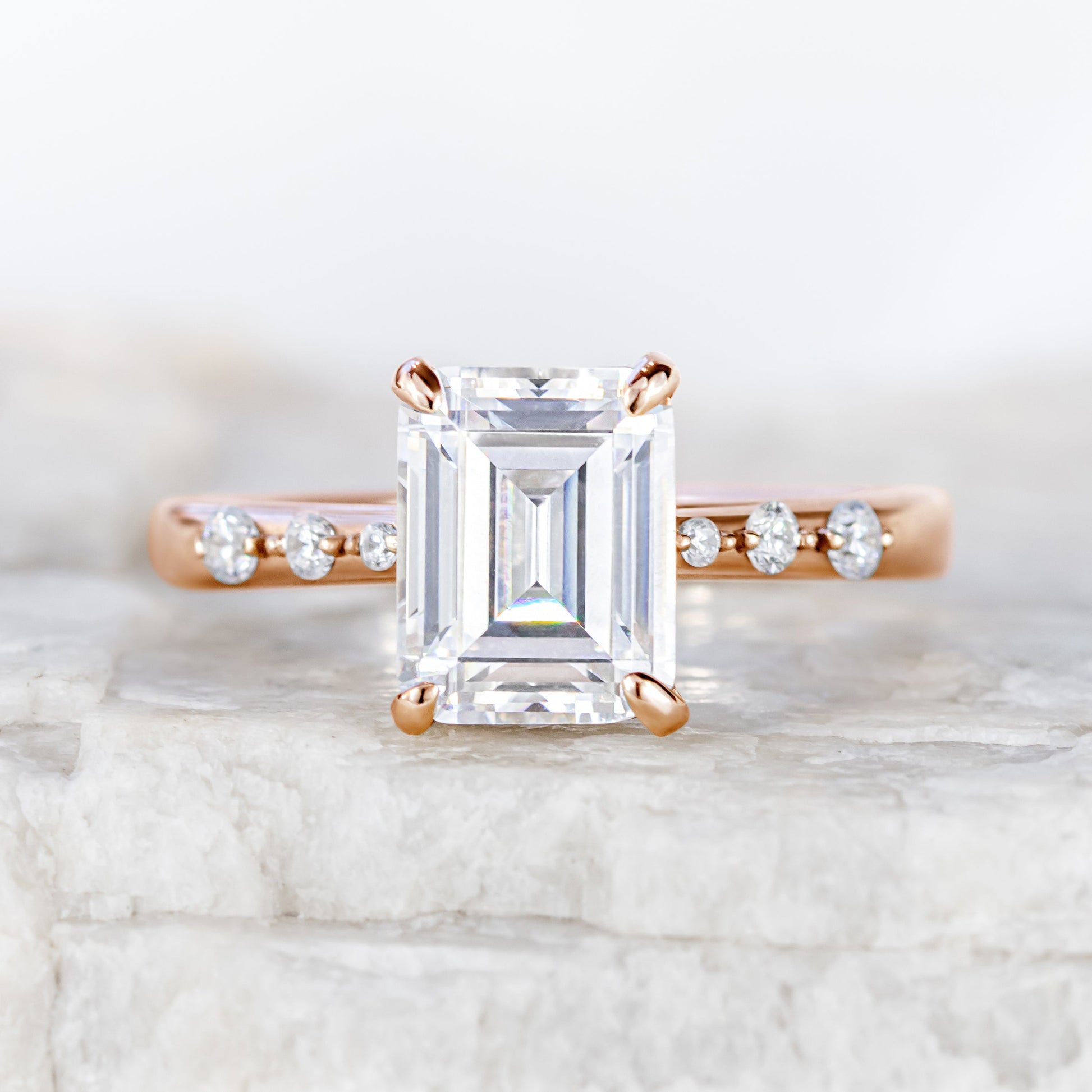 2 CT Round Three Stones Lab Grown Diamond Engagement Ring