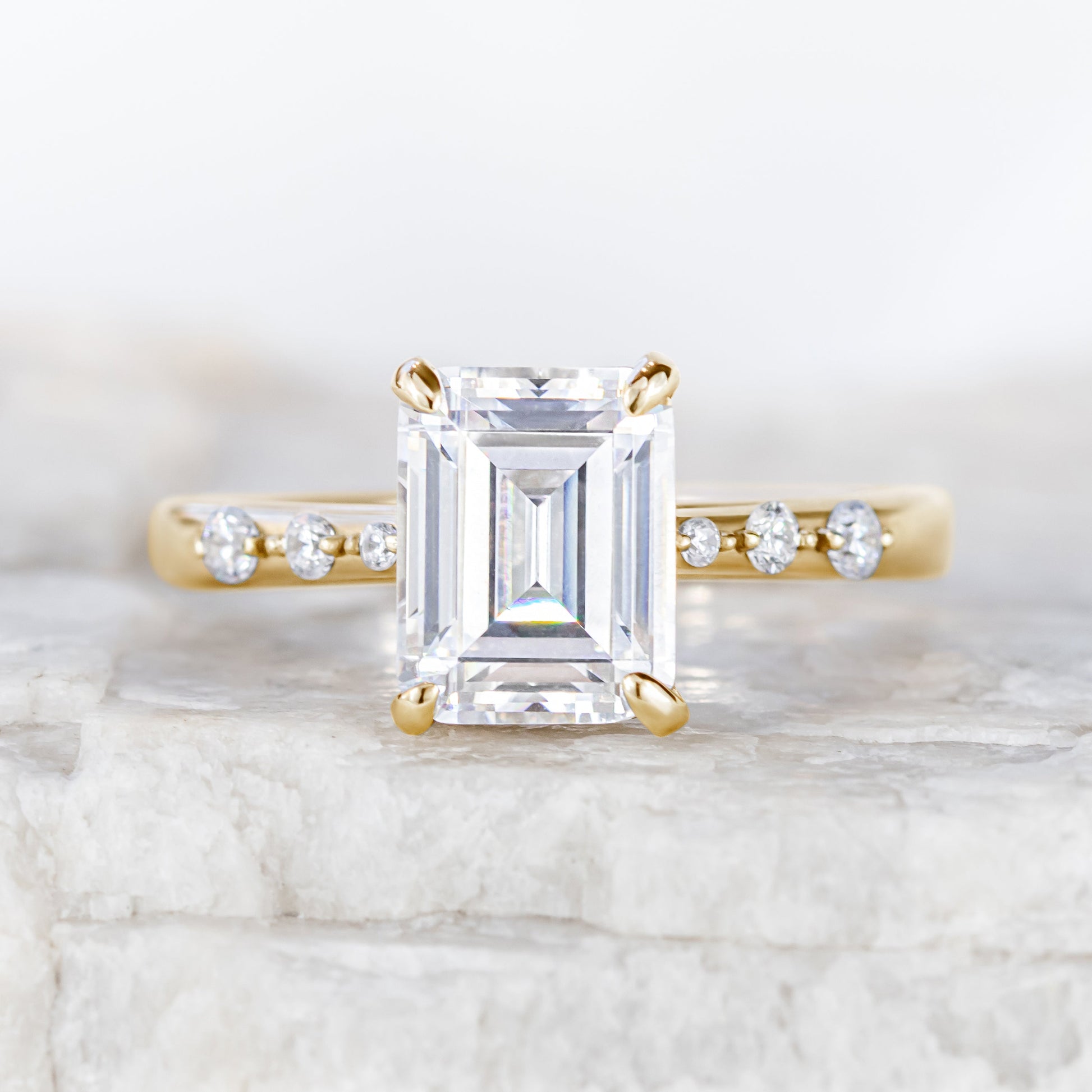 2 CT Round Three Stones Lab Grown Diamond Engagement Ring