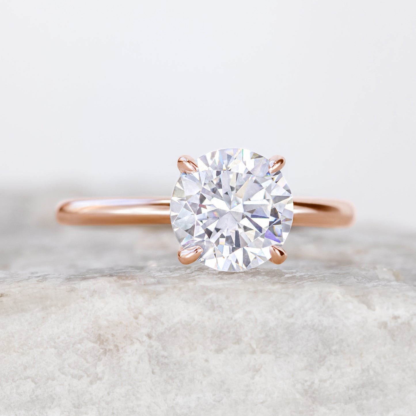 2 CT Round Three Stones Lab Grown Diamond Engagement Ring