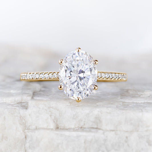 2 CT Round Three Stones Lab Grown Diamond Engagement Ring