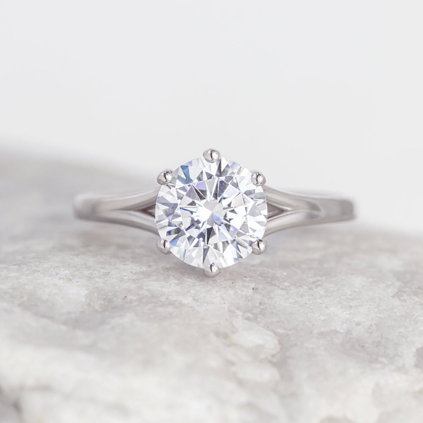 2 CT Round Three Stones Lab Grown Diamond Engagement Ring