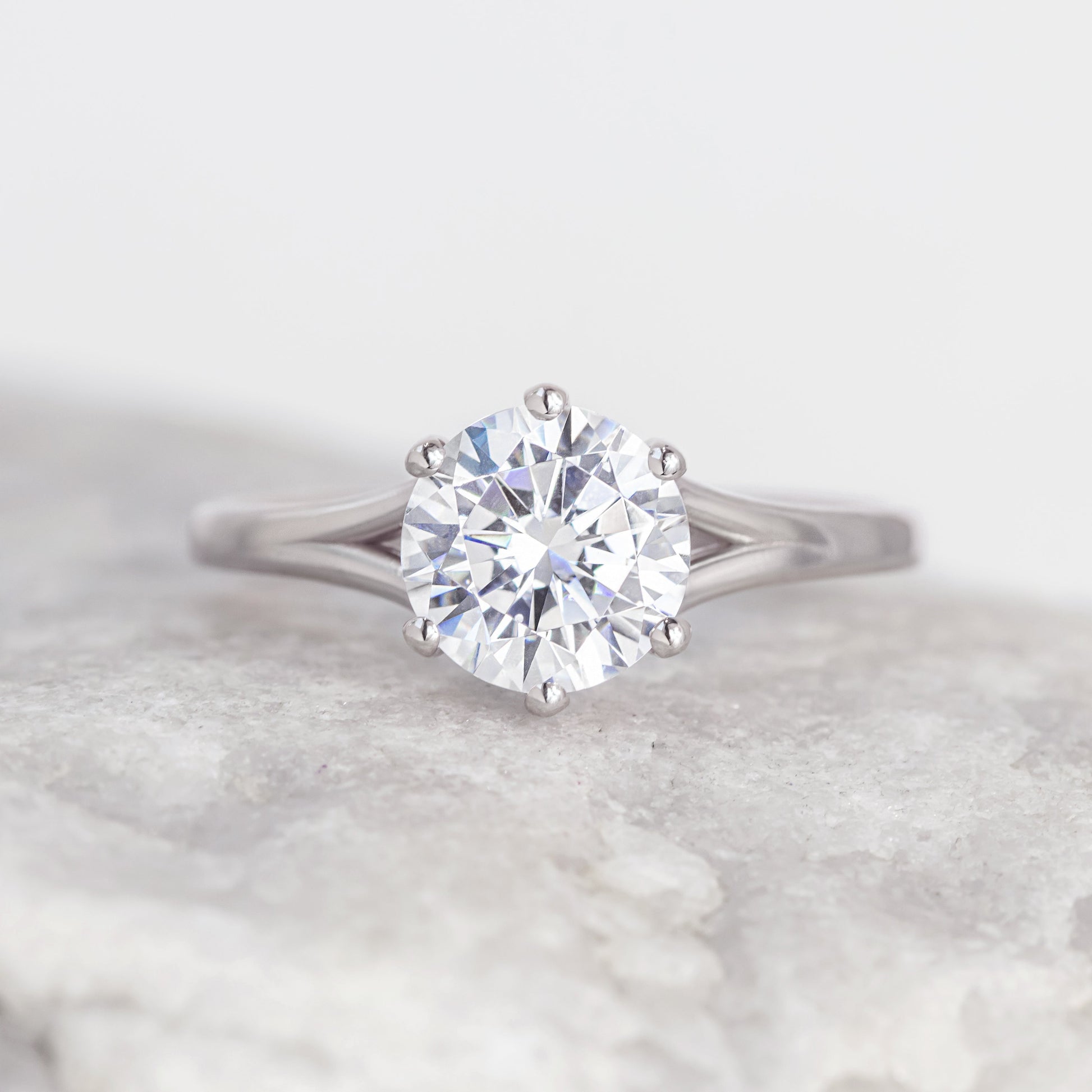 2 CT Round Three Stones Lab Grown Diamond Engagement Ring