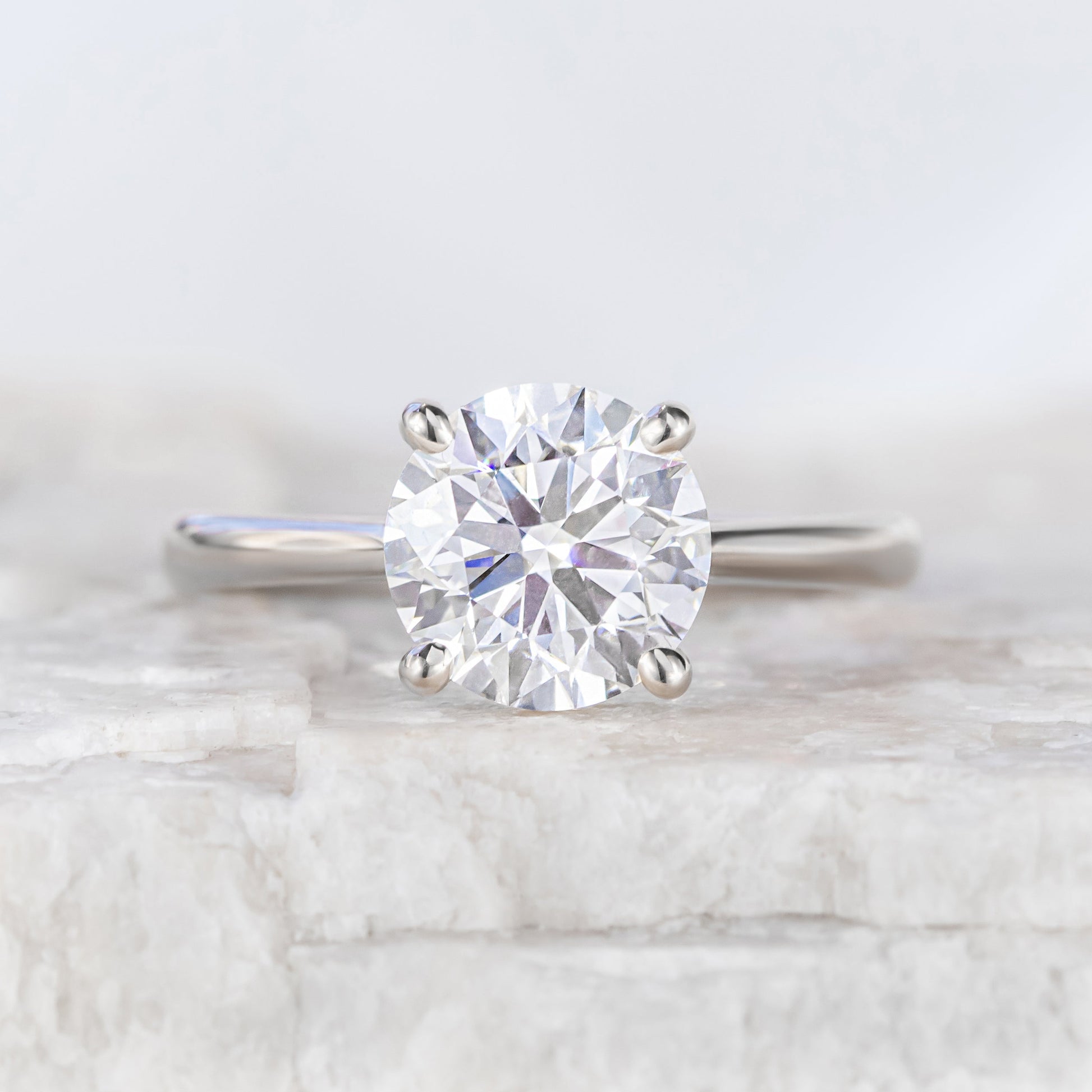 2 CT Round Three Stones Lab Grown Diamond Engagement Ring