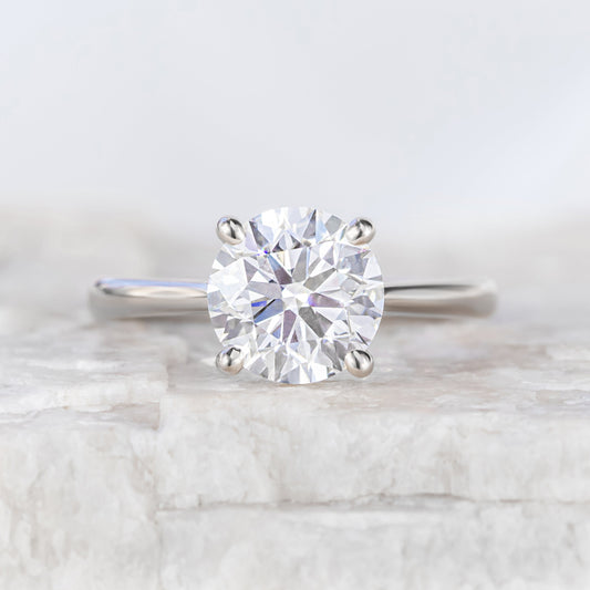 2 CT Round Three Stones Lab Grown Diamond Engagement Ring