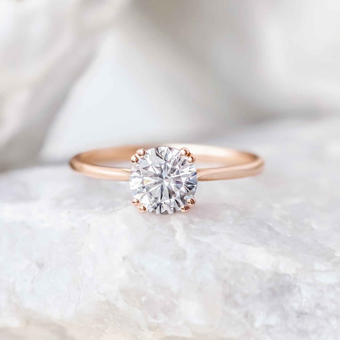 2 CT Round Three Stones Lab Grown Diamond Engagement Ring