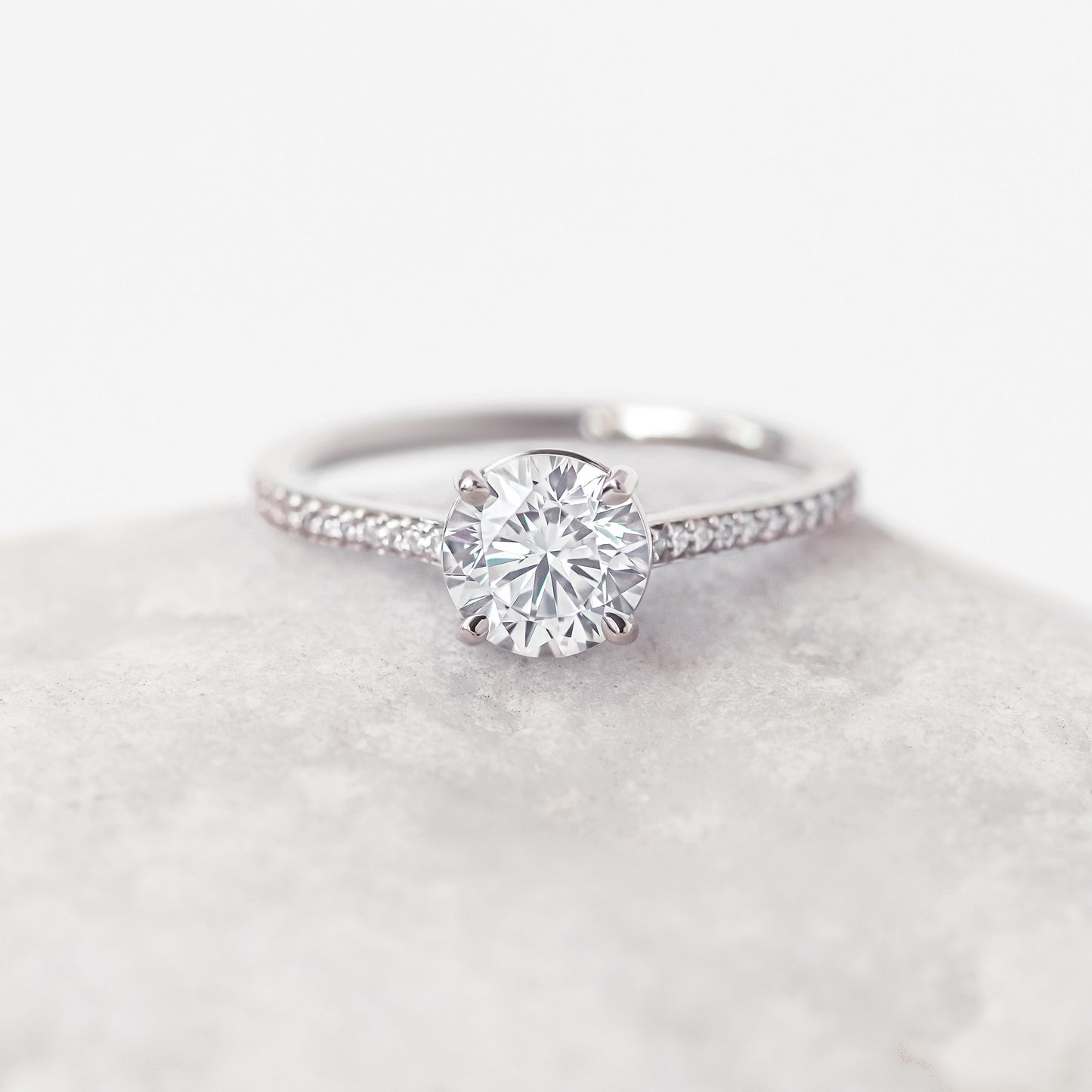 2 CT Round Three Stones Lab Grown Diamond Engagement Ring