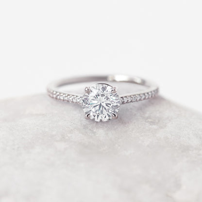 2 CT Round Three Stones Lab Grown Diamond Engagement Ring