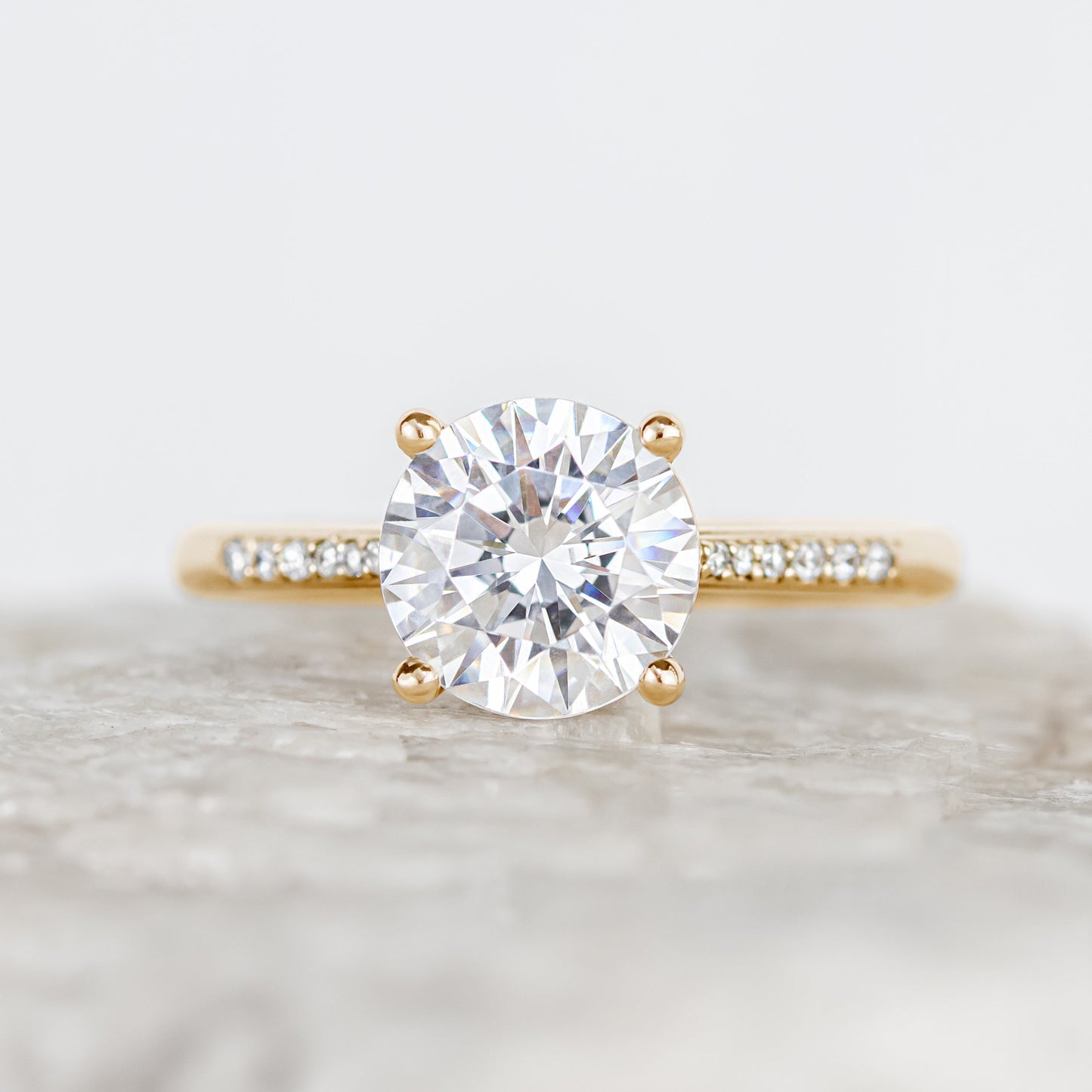 2 CT Round Three Stones Lab Grown Diamond Engagement Ring
