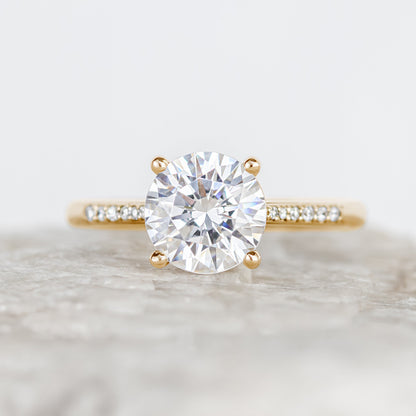 2 CT Round Three Stones Lab Grown Diamond Engagement Ring