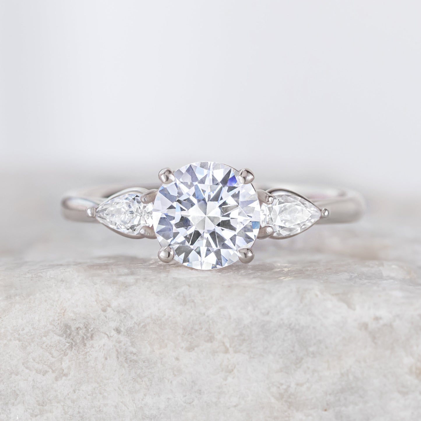 2 CT Round Three Stones Lab Grown Diamond Engagement Ring