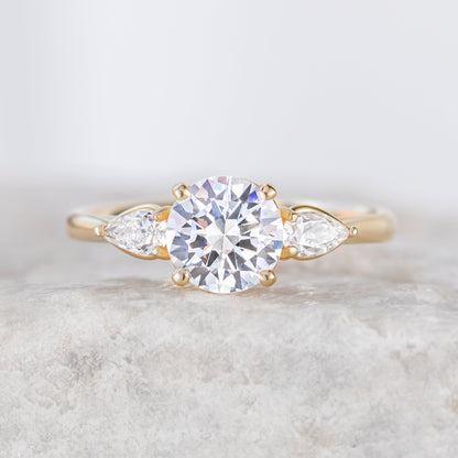 2 CT Round Three Stones Lab Grown Diamond Engagement Ring