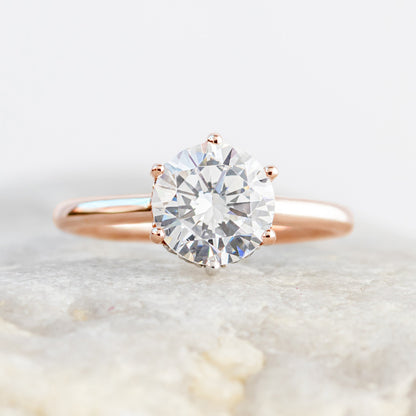 2 CT Round Three Stones Lab Grown Diamond Engagement Ring