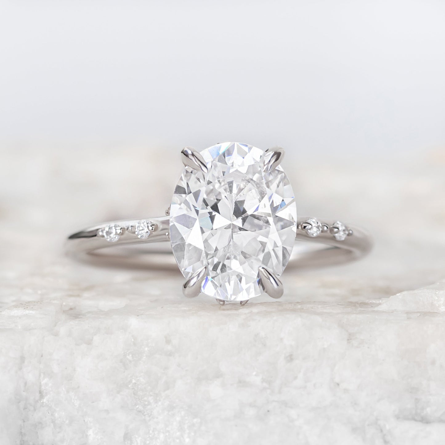 2 CT Round Three Stones Lab Grown Diamond Engagement Ring