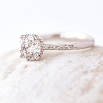 2 CT Round Three Stones Lab Grown Diamond Engagement Ring