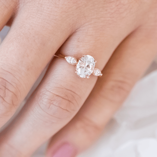 2 CT Round Three Stones Lab Grown Diamond Engagement Ring