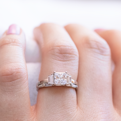 2 CT Round Three Stones Lab Grown Diamond Engagement Ring