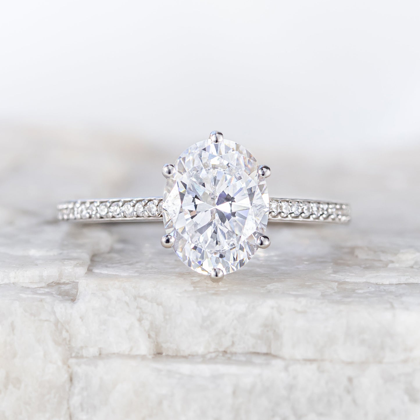 2 CT Round Three Stones Lab Grown Diamond Engagement Ring